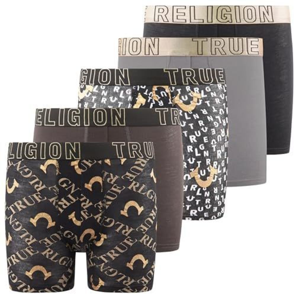 NEW True Religion Boys Underwear 5 Pack Boxer Briefs for Boys 6-18 Durable Stret